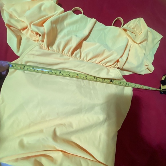 Yellow Off-Shoulder Swimsuit - Picture 7 of 11